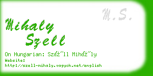 mihaly szell business card